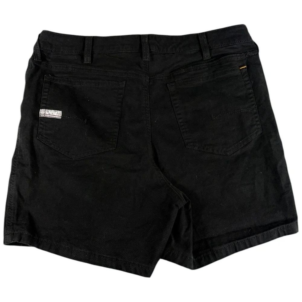 Ariat Rebar Perfect Rise Shorts Men's 32 Black Canvas Rugged Workwear Durable
